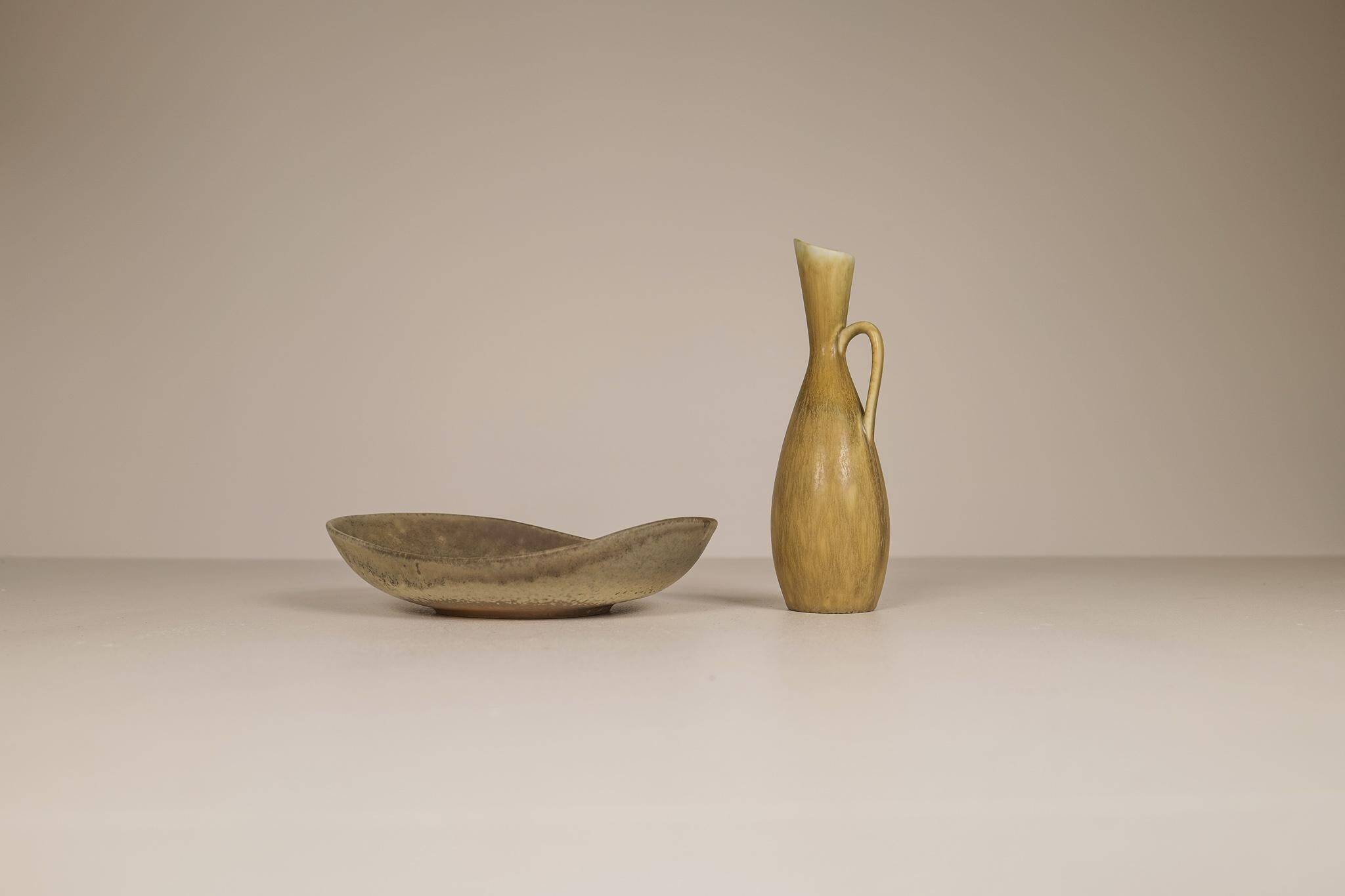 Bowl and vase Midcentury Modern Rörstrand Carl Harry Stålhane, Sweden, 1950s