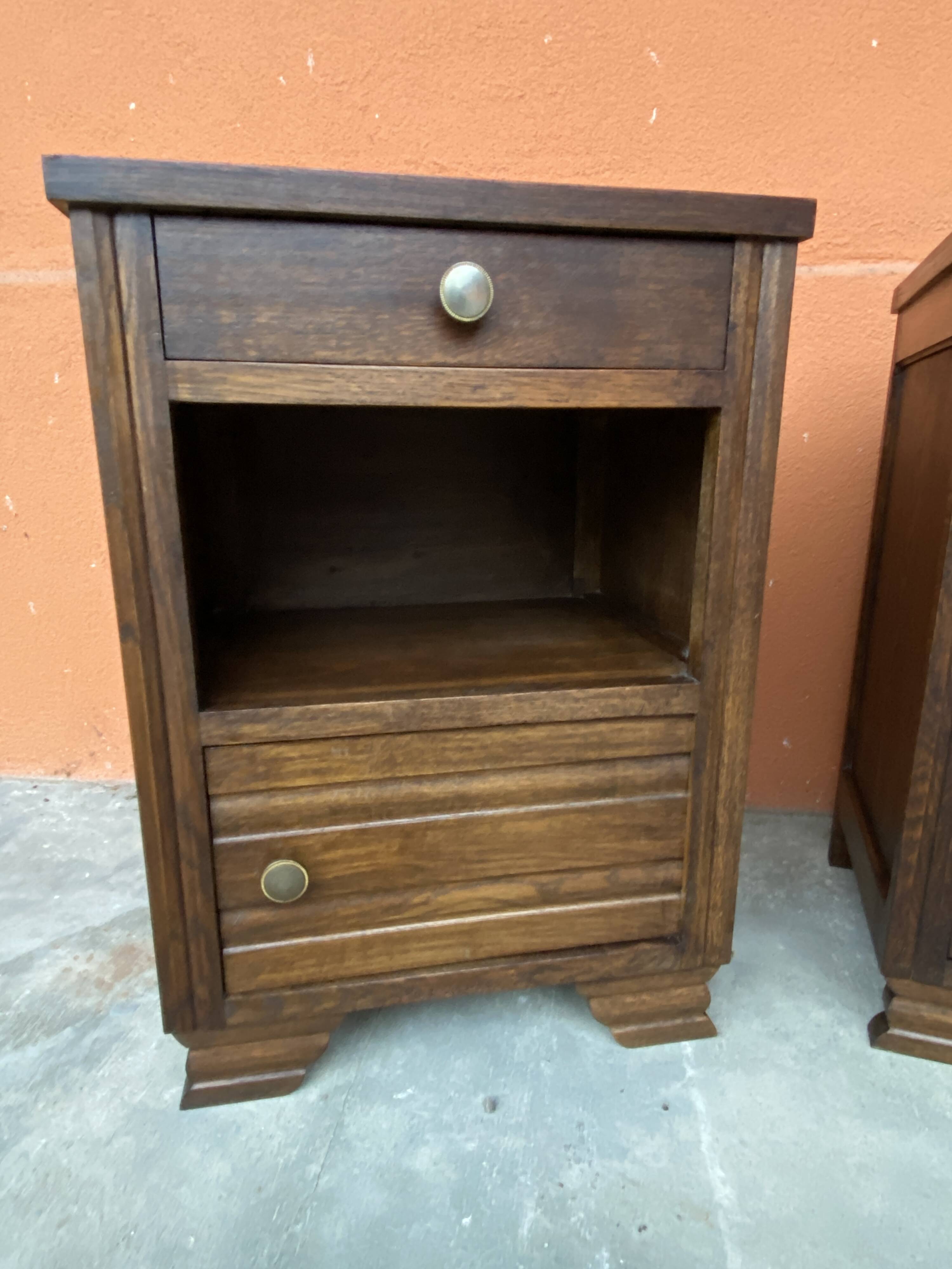 Paire de chevets Art Deco vintage 1950s