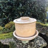 Vintage Biot Terracotta Butter Cooler: French Farmhouse Glazed Ceramic
