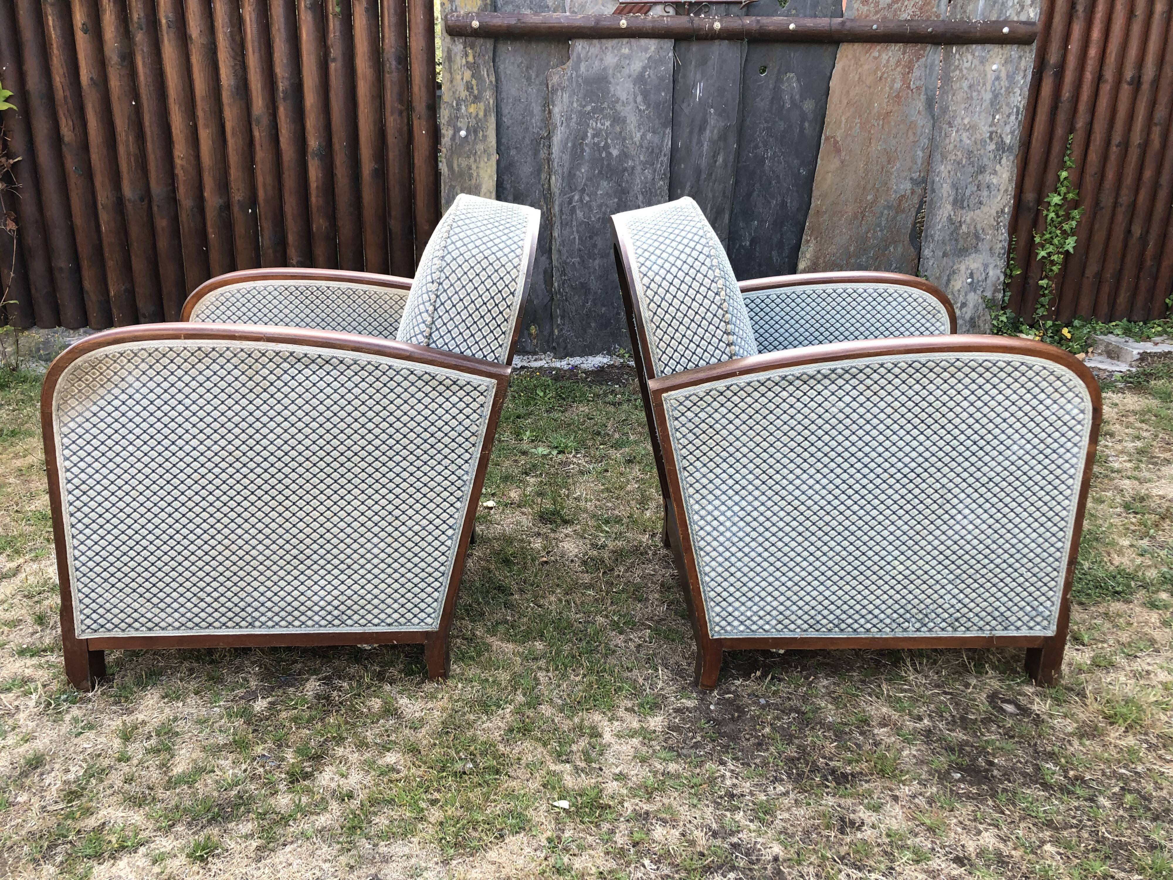 Duo de fauteuils club vintage