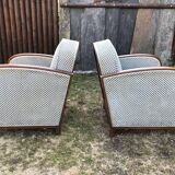 Duo de fauteuils club vintage