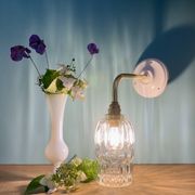 Applique coudée tulipe vintage en verre