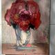 Tableau bouquet of red roses around 1940 by francis etienne