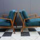 Fauteuil Knoll Antimot bleues années 1960