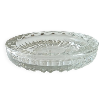 Grand cendrier vintage en verre moulé
