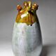 Handcrafted enamelled terracotta water jar signed