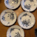 Set of 5 Sarreguemines soup plates FLORE model