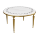Vintage brass and white marble coffee table, 1970s