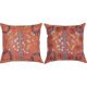 SET OF 2 - Embroidered 100% Silk Cushion Covers. Handmade Accent Pillows. Traditional Pillowcases. Lace Pillows