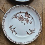 Ironstone dessert plates, poppies