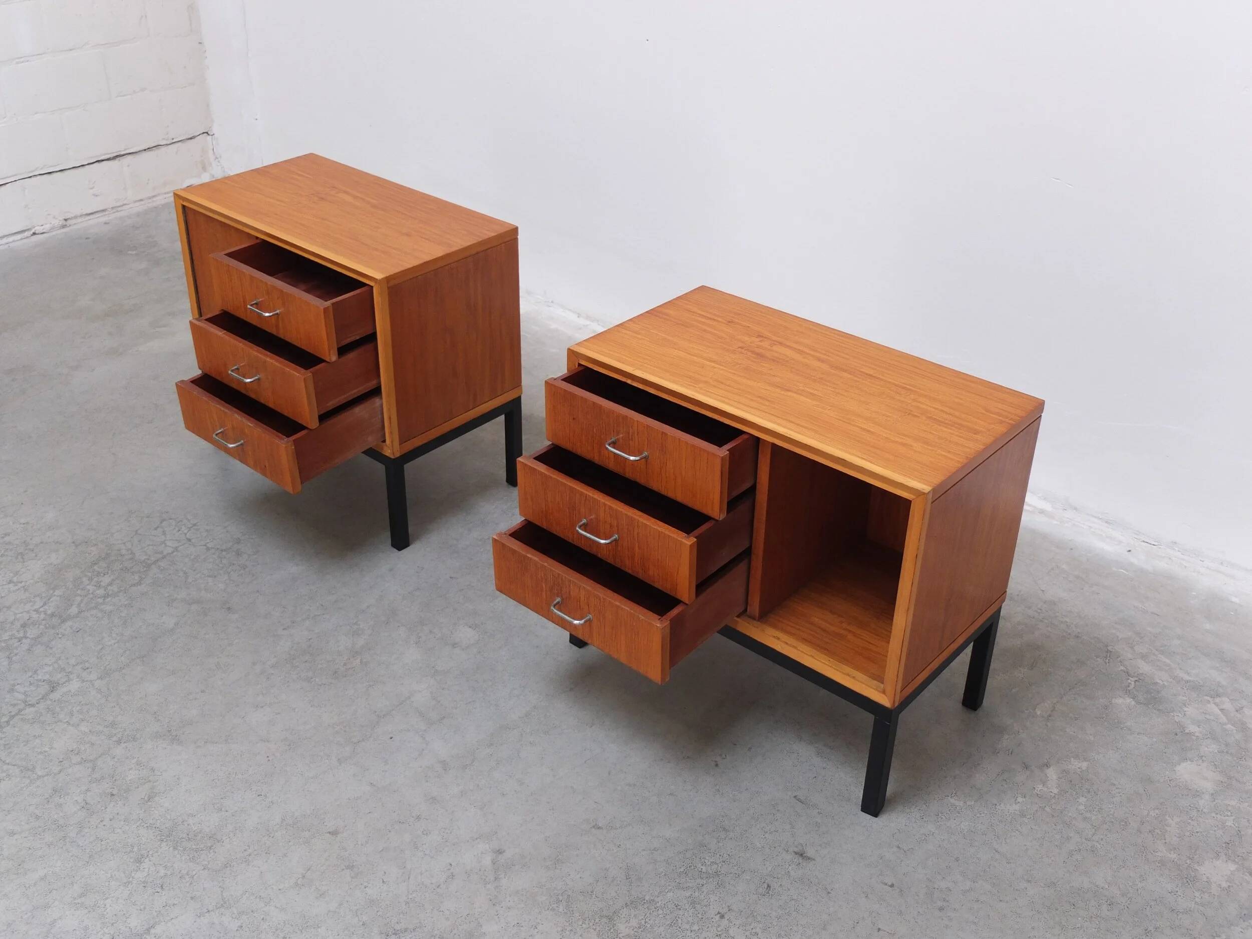 Pair of mid-century side tables in the style of Jos De Mey, 1950s