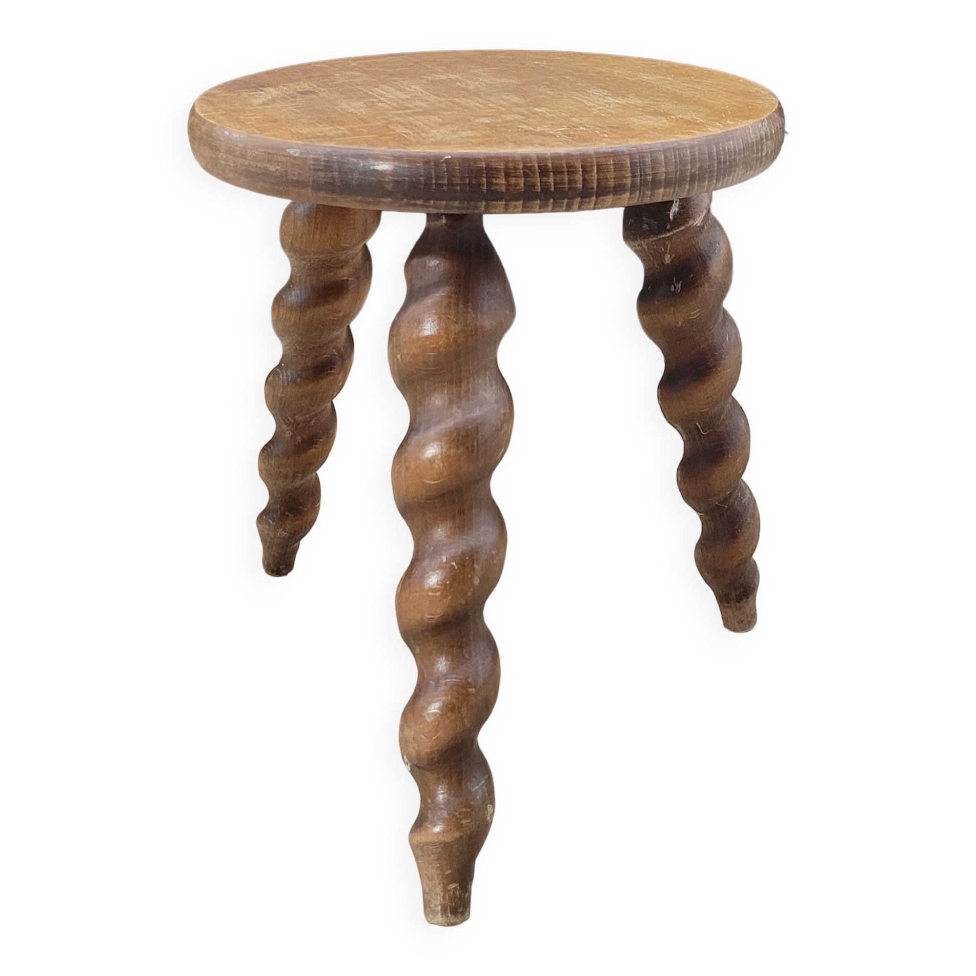 Tripod stool twisted feet