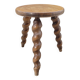 Tabouret tripode pieds torsadés