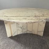 Vintage Carrara marble coffee table
