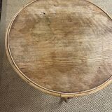 Small round vintage rattan table
