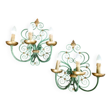 Paire d'appliques en fer forgé Gilbert Poillerat, 1940