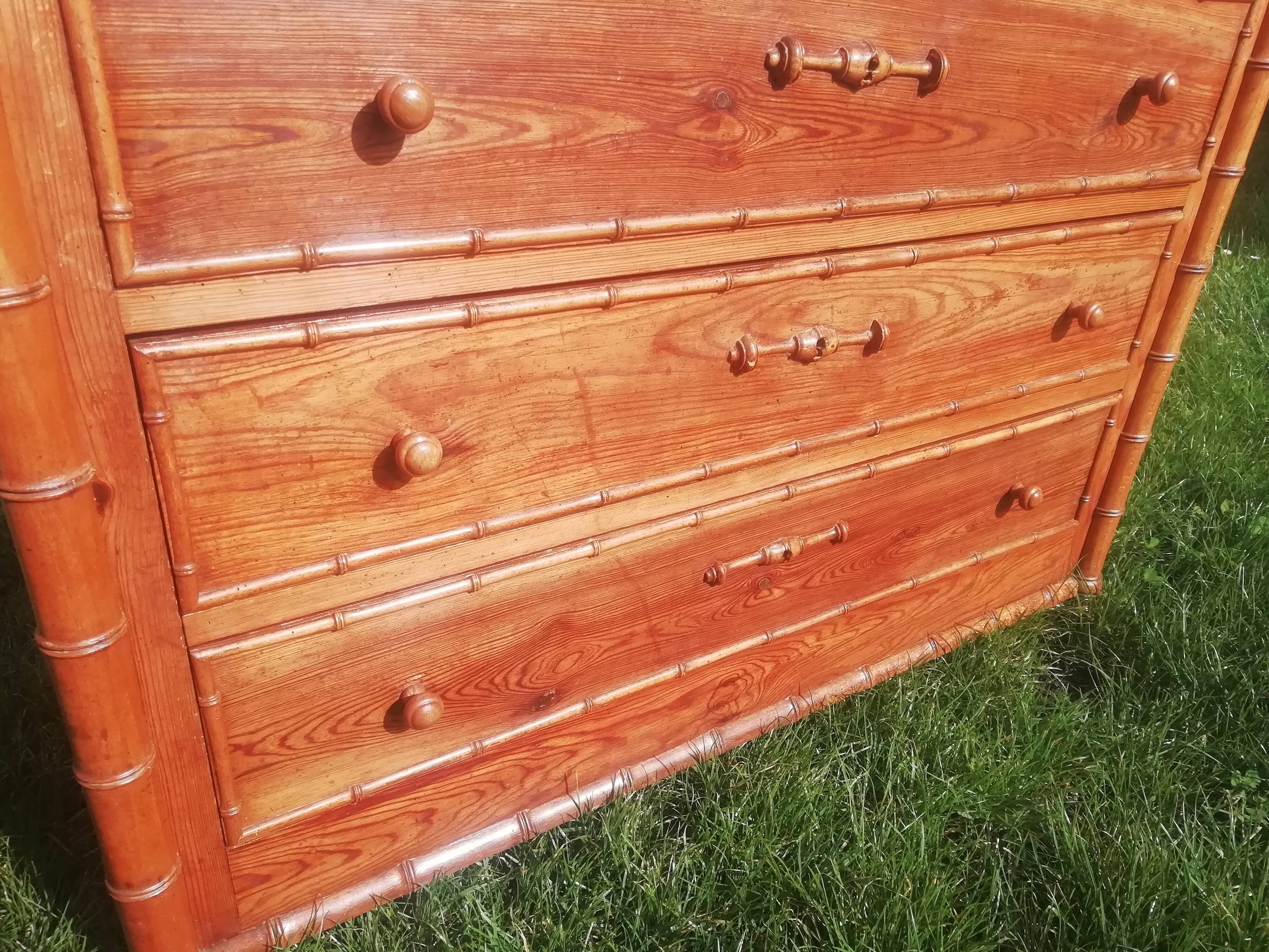 19th century bamboo-style chest of drawers in Pitchpinn