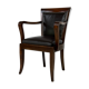 Fauteuil de bureau style Empire en bois et cuir