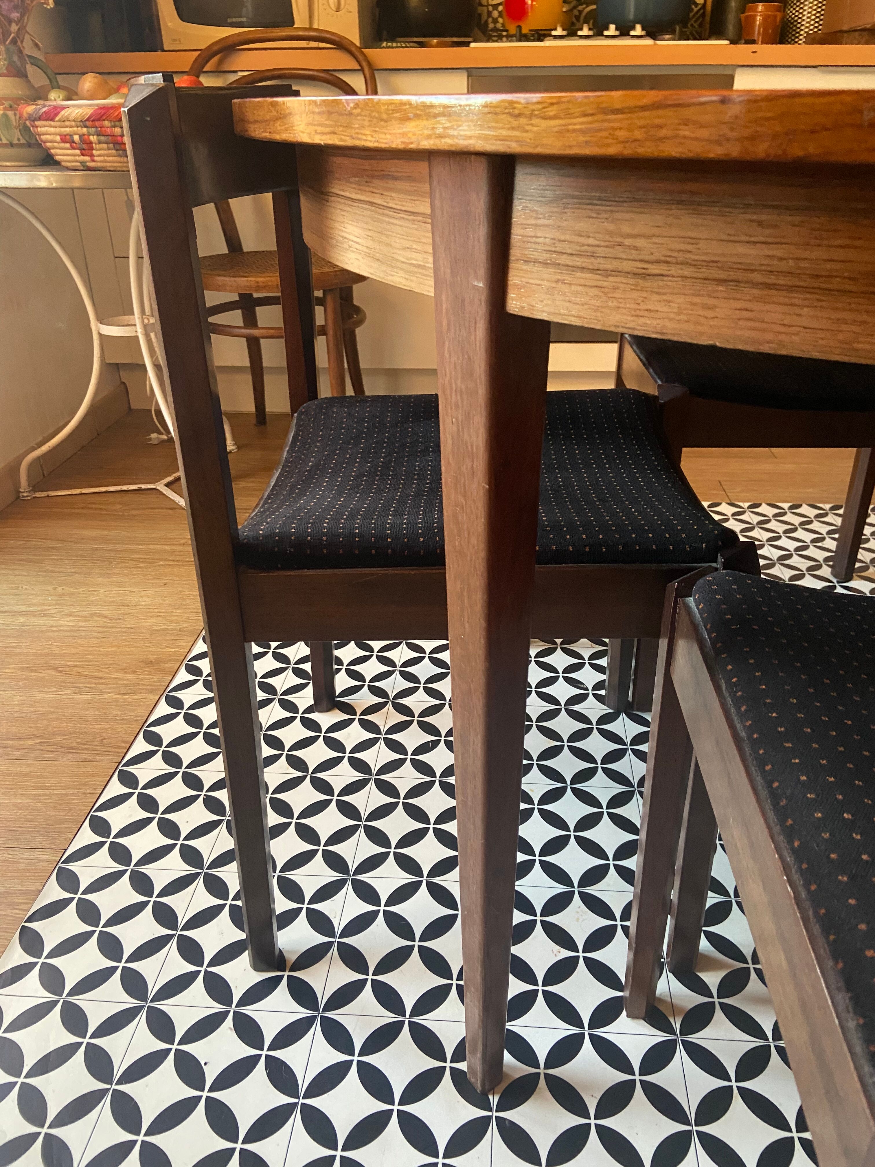 Vintage rosewood table and chair set