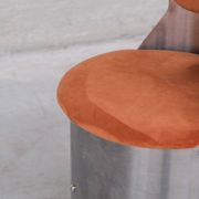 Single Occasional or Vanity Chairs in Brushed Chrome attr. to Willy Rizzo (