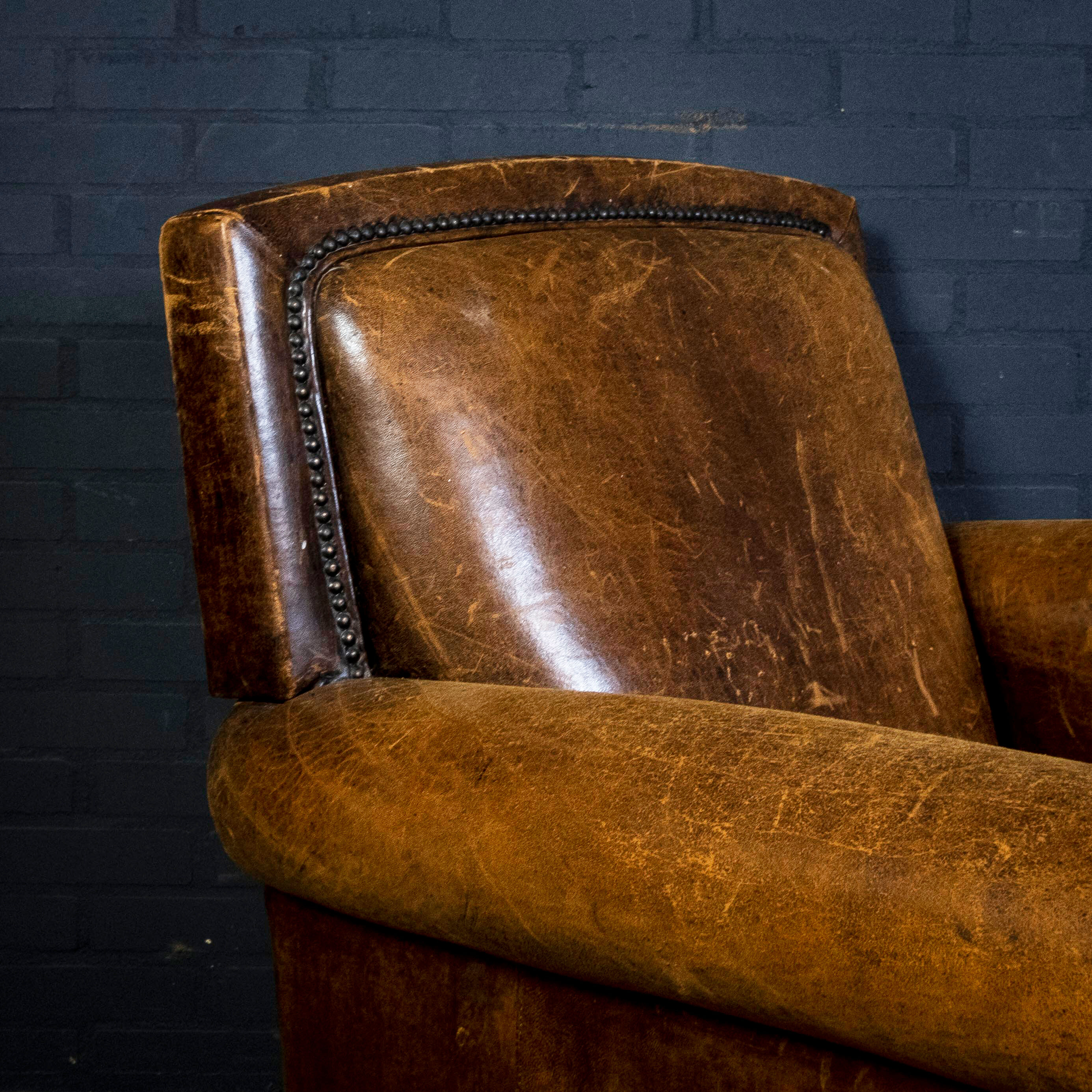 Vintage sheep leather clubchair