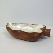 Set of 2 wood and mother-of-pearl storage compartments