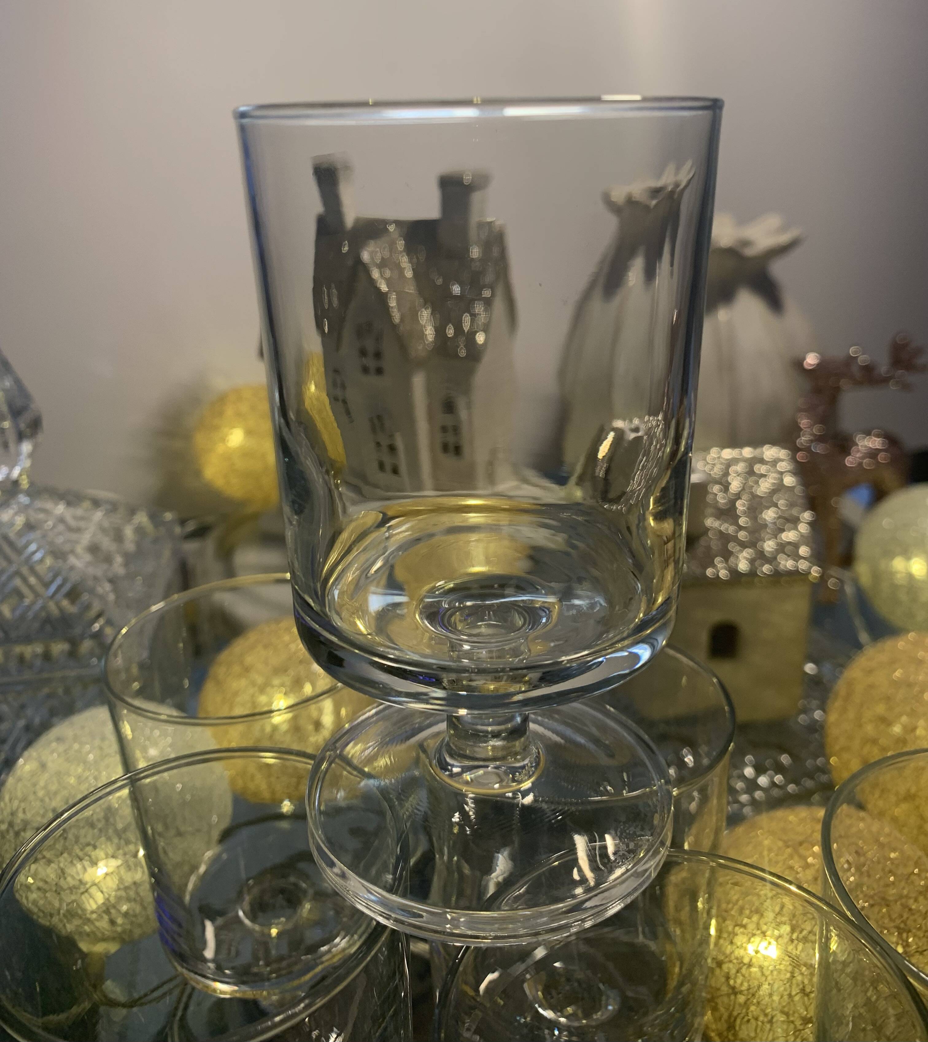 lot of vintage stemmed glasses from the 60s/70s