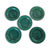 5 assiettes creil en barbotine