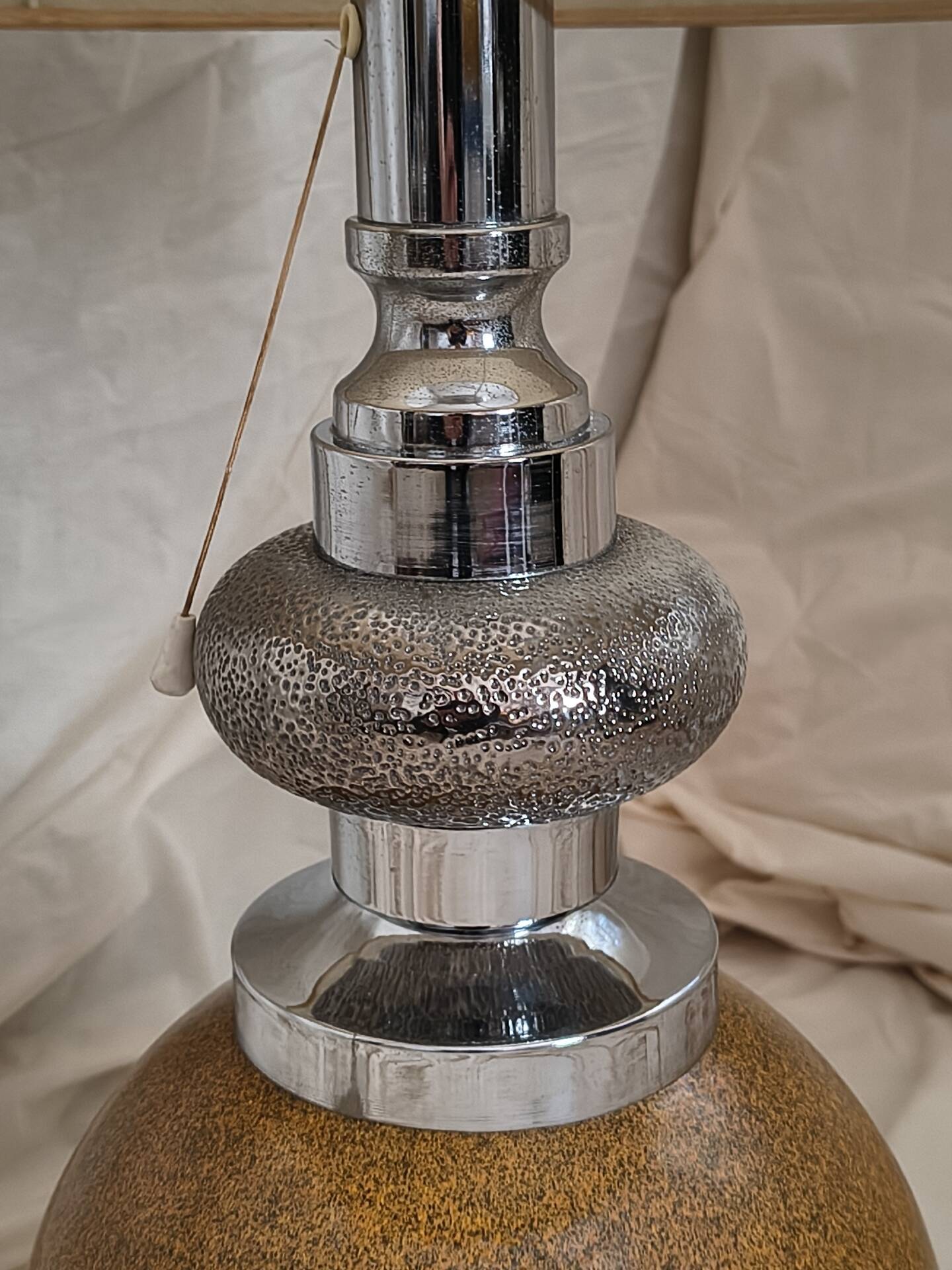 Vintage 1970 metal and ceramic lamp