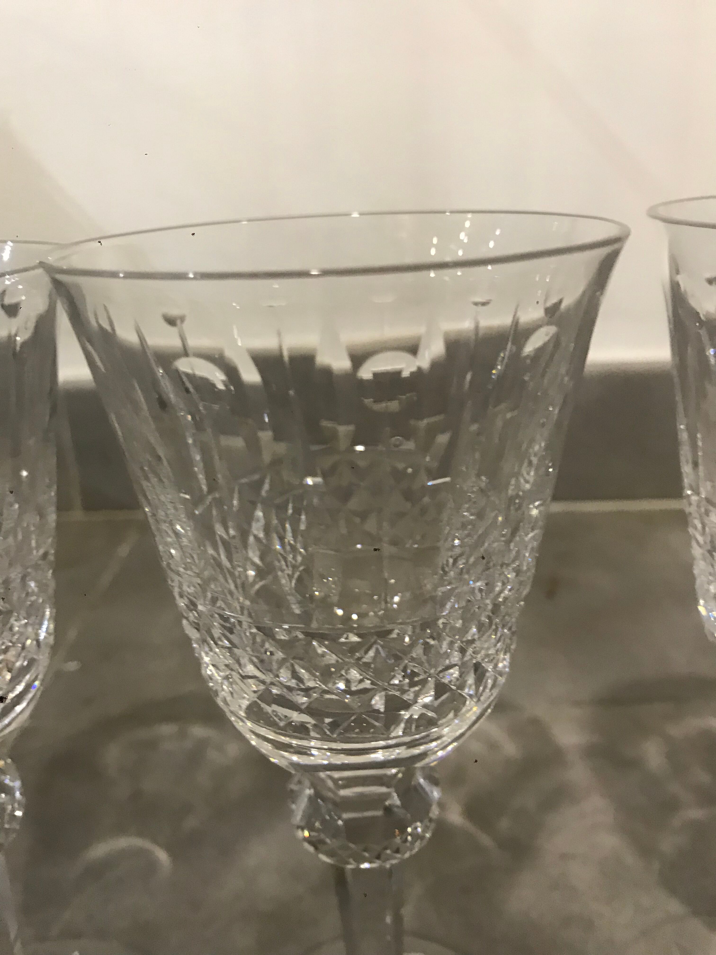 4 glasses of Lorraine crystal wine