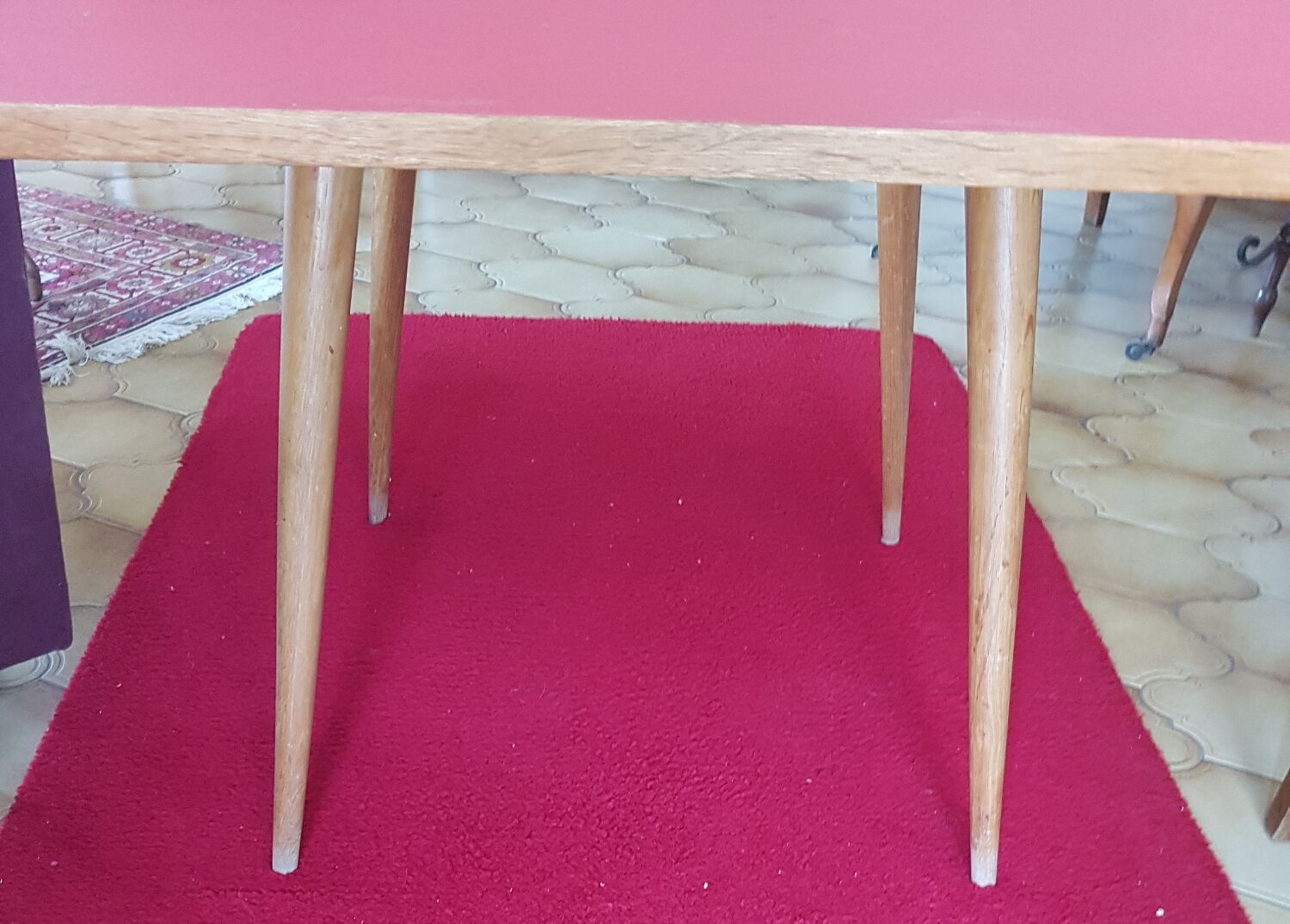 Table d'appoint vintage pieds compas scandinave