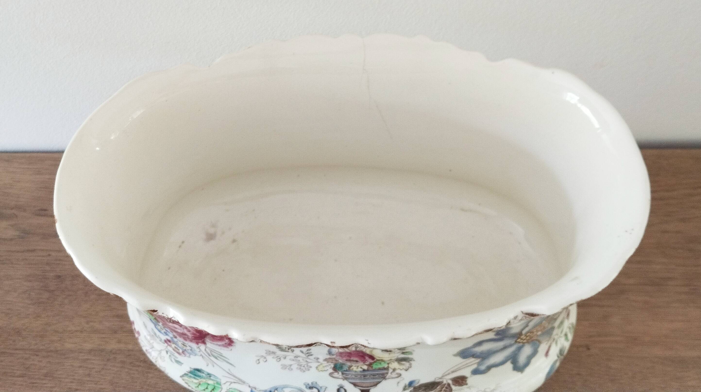 Flowerpot, bowl, earthenware centerpiece, ceramic, Sarreguemines