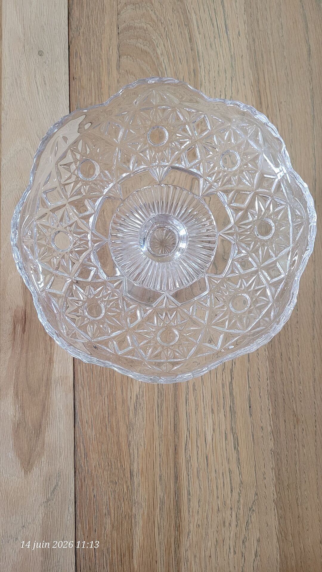 Thick transparent glass footed cup