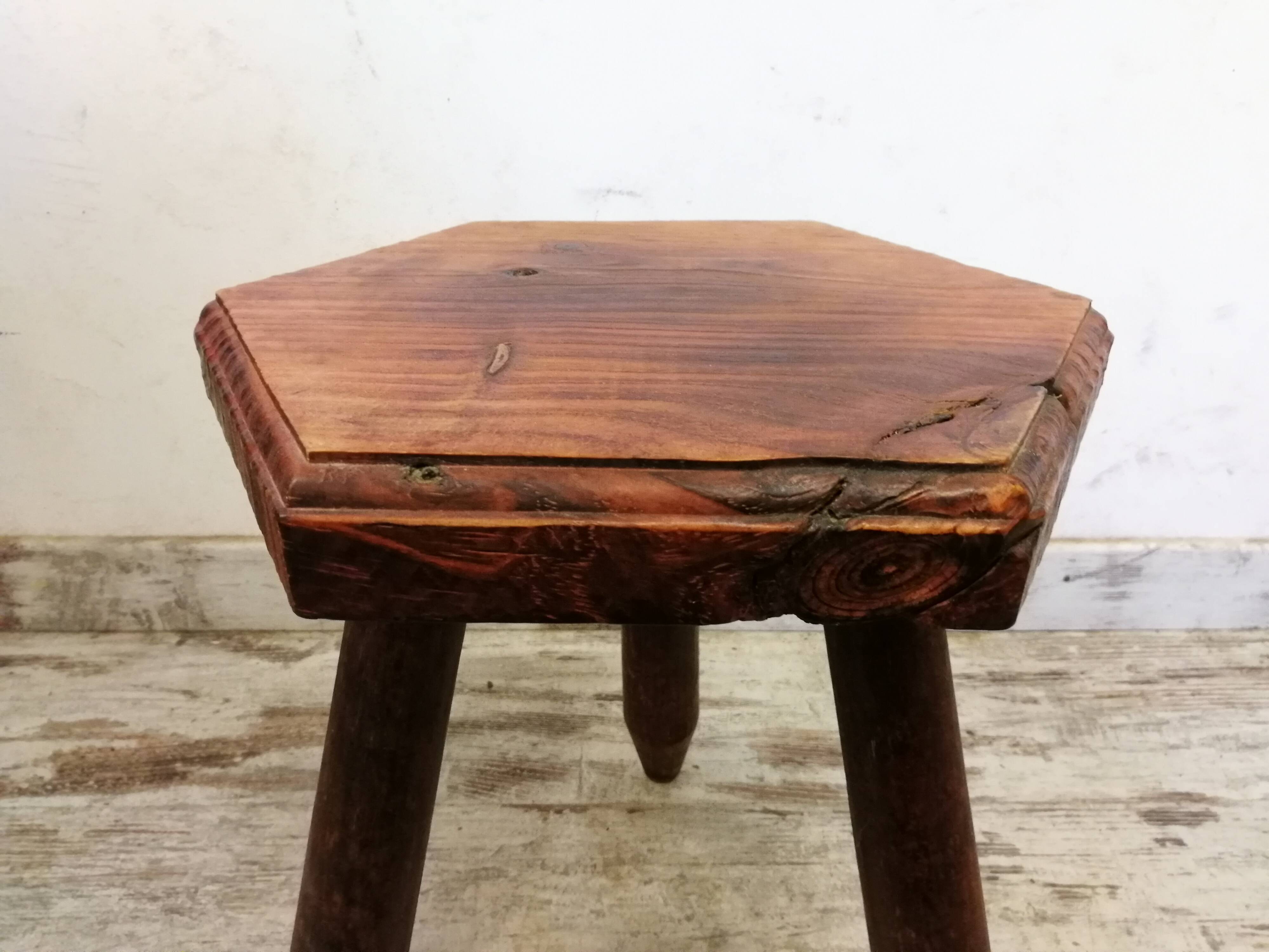 Wooden tripod stool