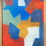 Table "Abstraction" HSP signed J. Bergeron 1965 ec. Poliakoff