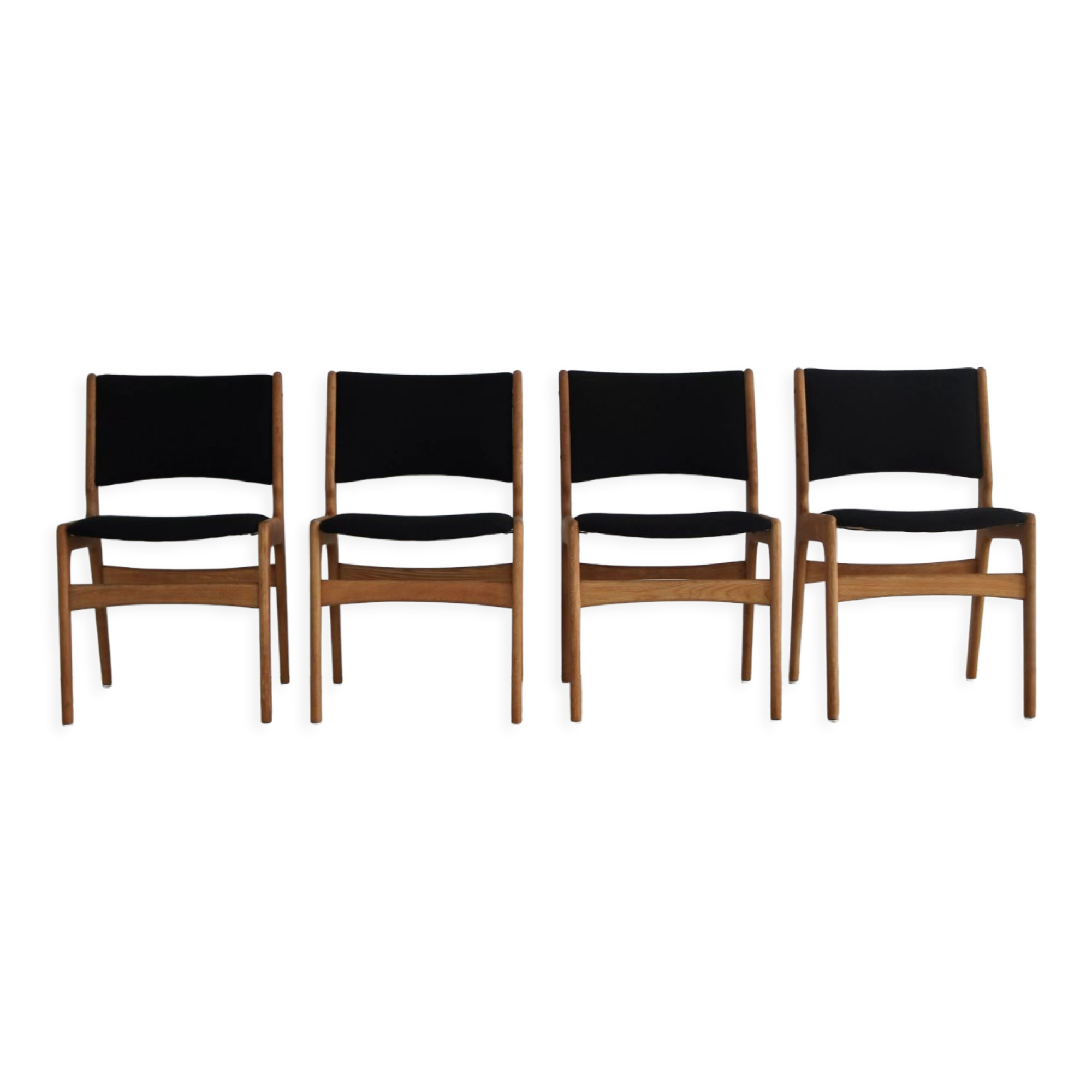 Set of 4 dining room chairs, 60s in oak