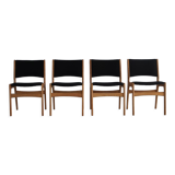 Set of 4 dining room chairs, 60s in oak