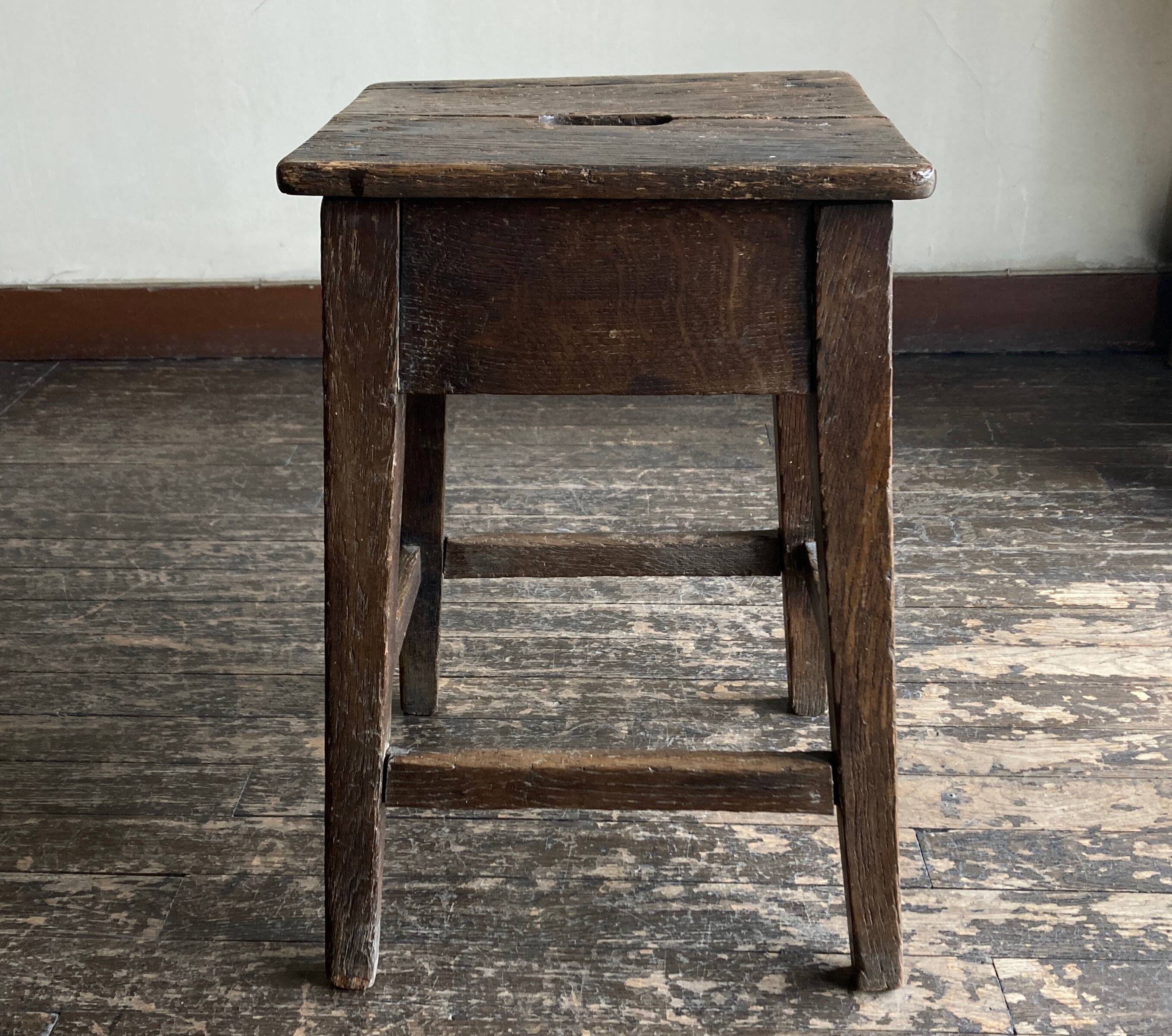 19th century oak country stool