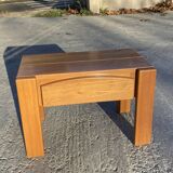 Regain / chapo Chevet en orme massif  1 tiroir en ceinture 1980 Signé