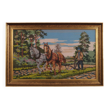Painting "The Farmer”, Scandinavian design, 1970s