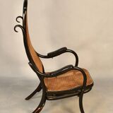 Bentwood cane armchair with mechanism and footrest