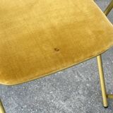 Set of 4 folding velvet chairs, Souvignet brand