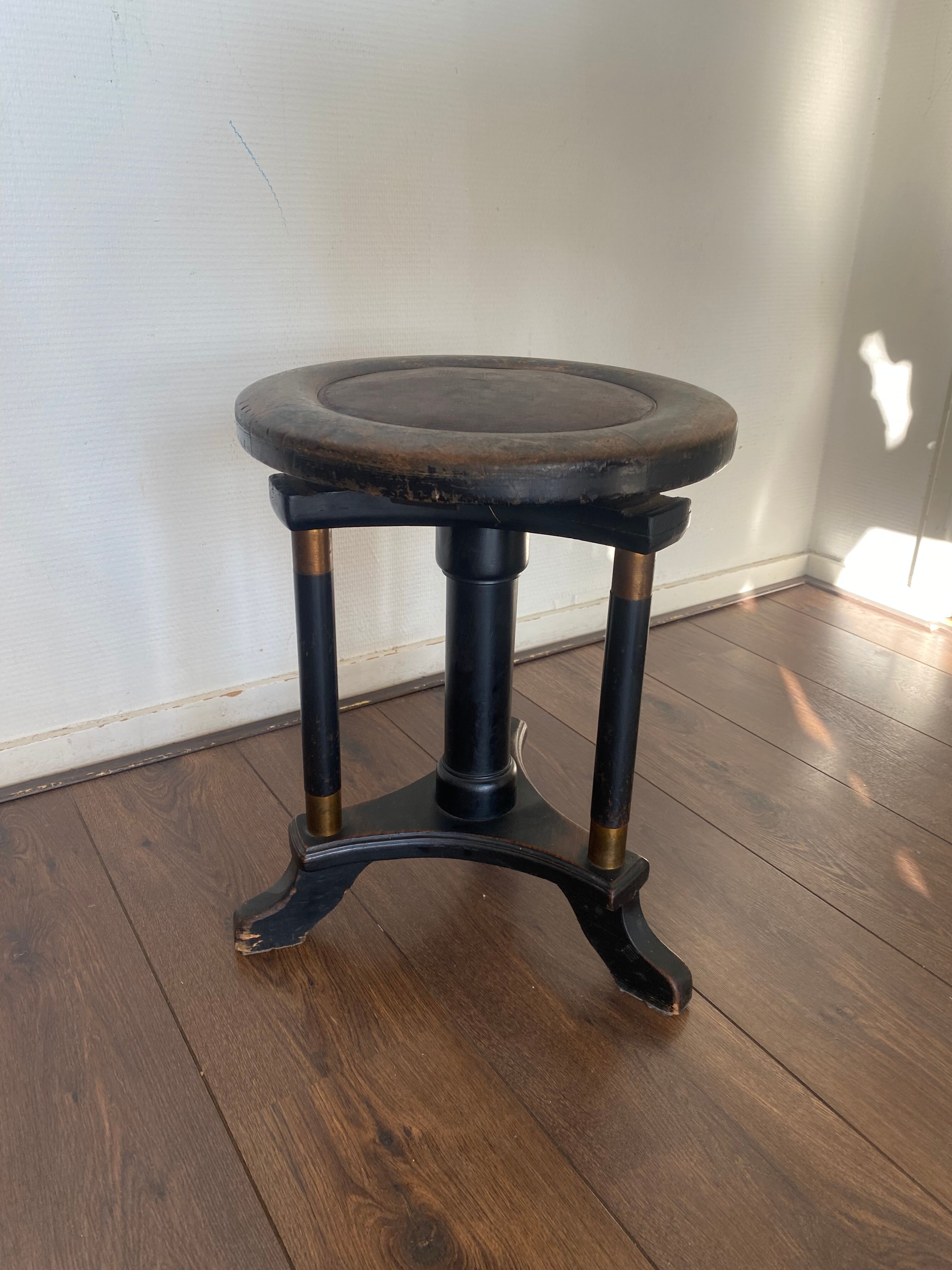 Art deco regency piano stool in oak 1920s