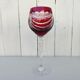 Six vintage coloured cut crystal wine glasses