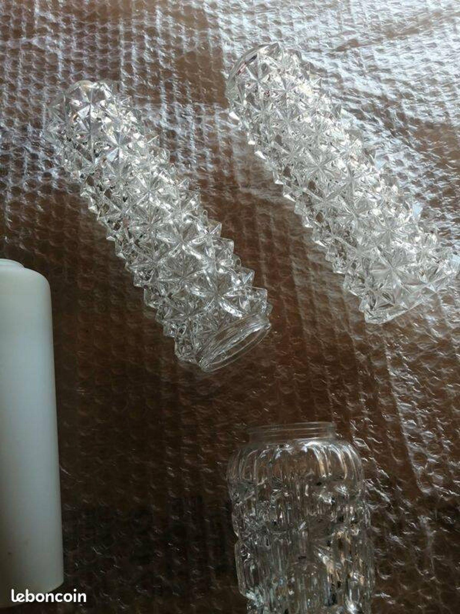 Set of 7 vintage glass tulip lampshades