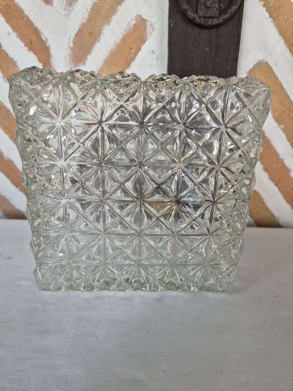 Square glass ceiling light