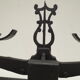 Old complete roberval balance in black cast iron with fine lines (force 5 kg)