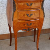 Pair of inlaid Tables of bedside shelf marble Louis XV