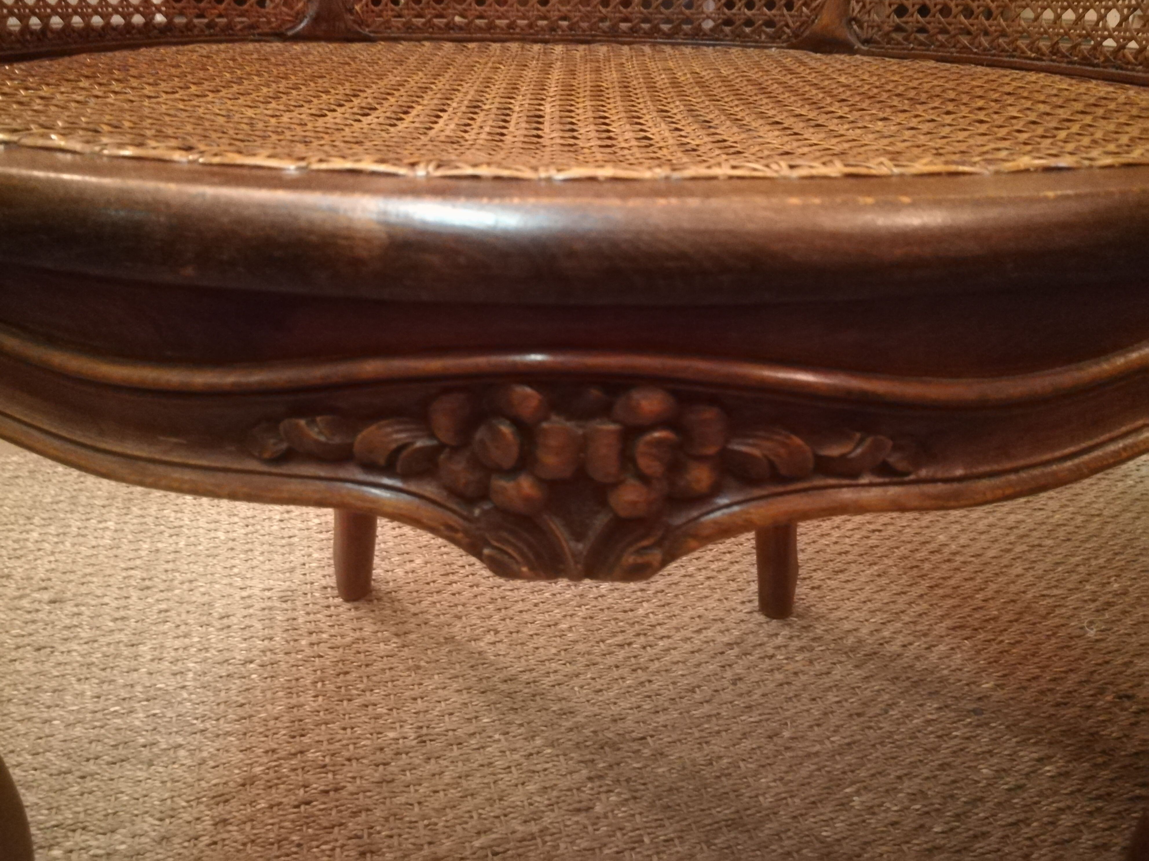 Louis xv style canned armchair