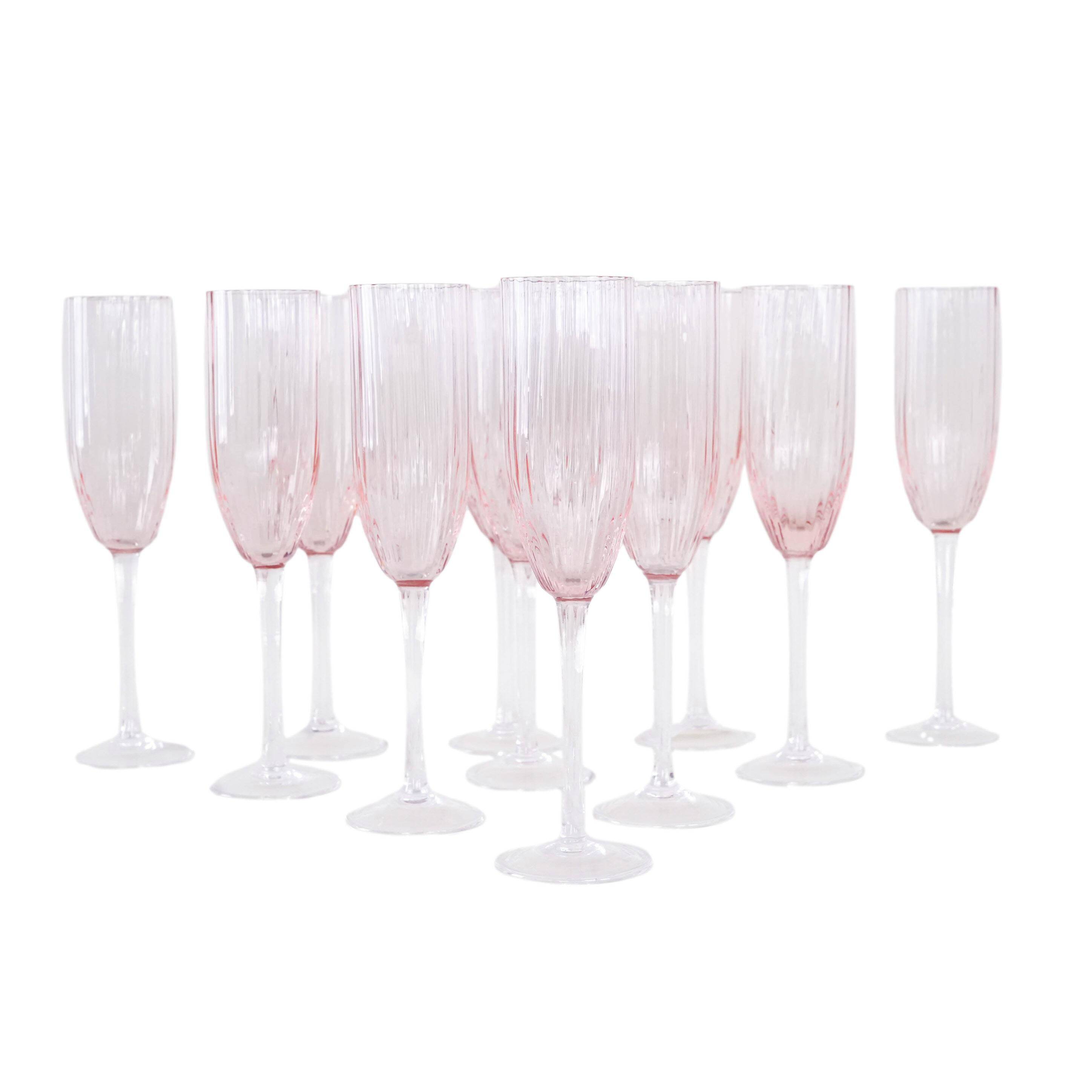 Set of Prosecco glasses, French design, 1970s, made in France